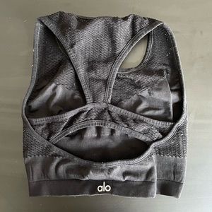 ALO YOGA Seamless Sports Bra Black XS
